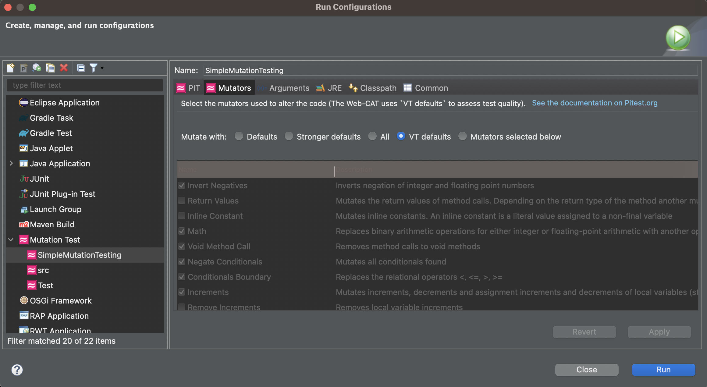 Configuring Mutator Groups