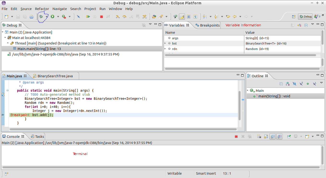 Debug view